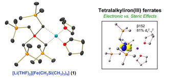 synthesis and characterization of a sterically encumbered homoleptic tetraalkylironiii ferrate complex